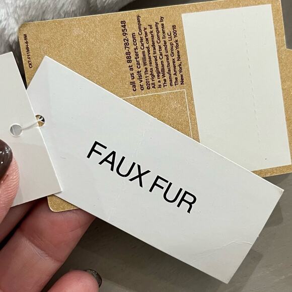 Carters Infant Baby Girl Bunting Snowsuit Mouse White Pink Faux Fur NWT 6-9M - Picture 9 of 10